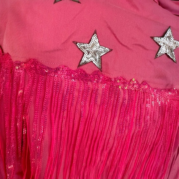 FANTASTIC FAWN pink fringe jacket S M L - Picture 12 of 12